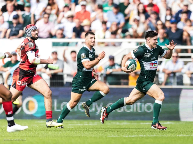 Pau, FRANCE - May 11 : during the Top 14 match between Section Paloise and Oyonnax at Stade du Hameau on May 11, 2024 in Pau, FRANCE. (Photo by Romain Perchicot)