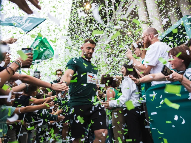 Pau, FRANCE - June 08 : during the Top 14 match between Section Paloise and Perpignan at Stade du Hameau on June 08, 2024 in Pau, FRANCE. (Photo by Romain Perchicot)